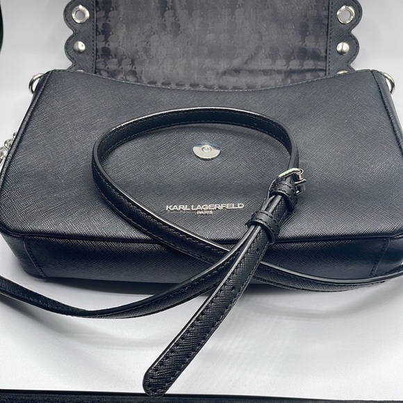 Karl Lagerfield Paris Black Purse with Silver hardware​​​​​​​​​​​​​​​​​​​​ - Picture 3 of 8